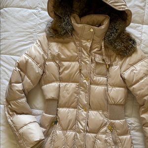 Long coat with detachable hood